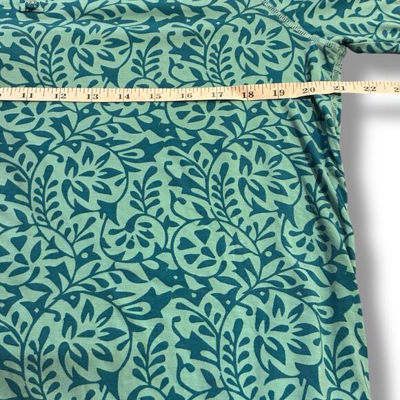 Soft Surroundings Top Size Medium Teal Artisan Weekend Getaway Peplum Boat Neck - Picture 5 of 6